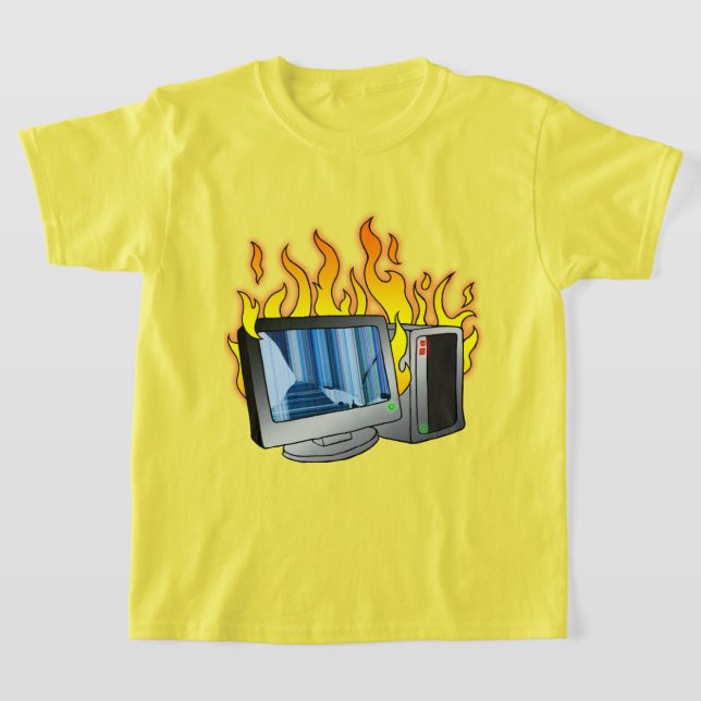T-shirt de base des enfants de pompiers d'ordinate (Poser)