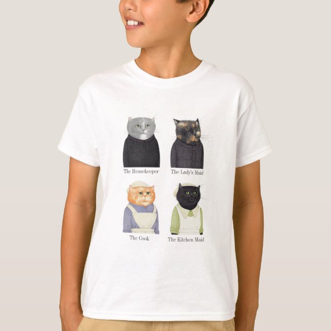 T-shirt de base des garçons de DAME CATS (Devant)