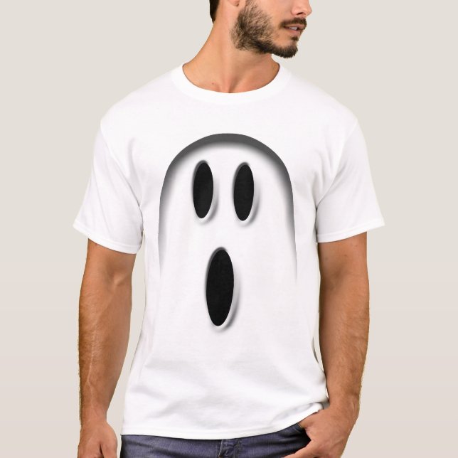 T-shirt de base du fantôme d'Halloween blanc (Devant)