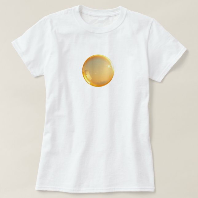 T-shirt de base féminin de la bulle d'or (Design devant)