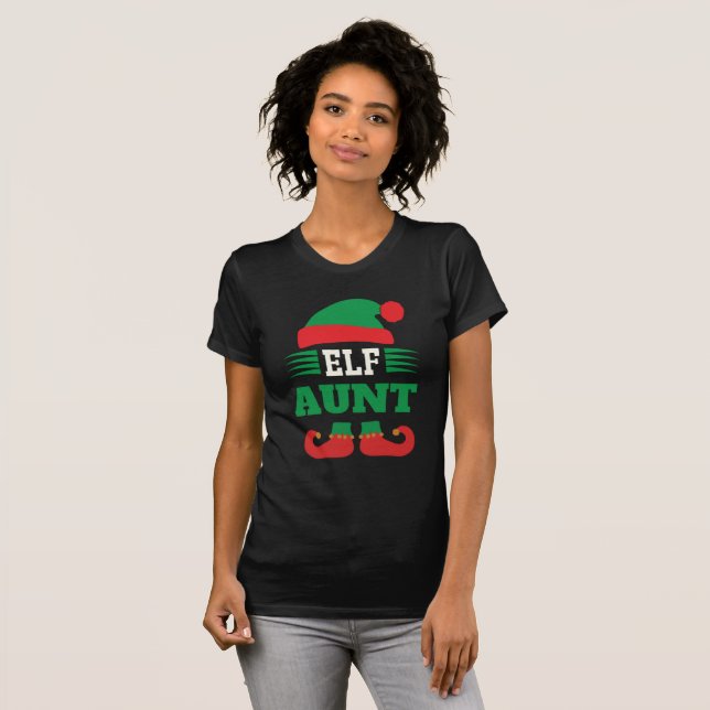 T-shirt de base féminin Elf Aunt (Devant entier)