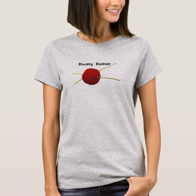T-shirt de base féminin Knotty Knitter (Devant)