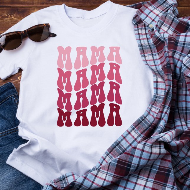 T-shirt de base féminin Retro Font Mama (Créateur téléchargé)