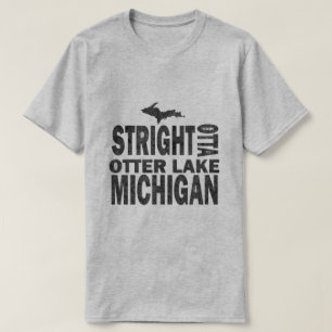 T-shirt De base gris drôle du lac Michigan de loutre
