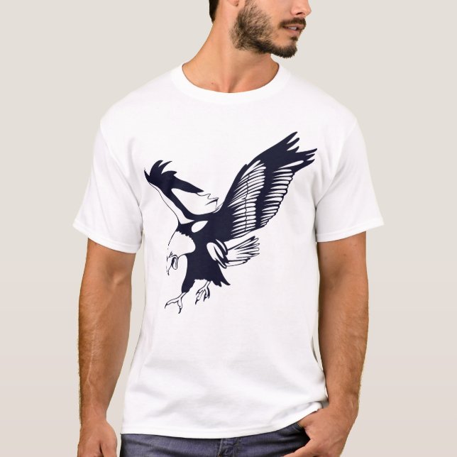 T-shirt de base masculin de chasse à l'aigle (Devant)