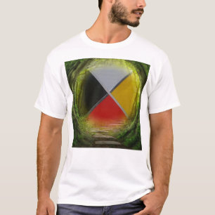 T-shirt de base masculin de Forest Medicine Wheel