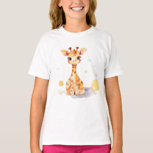 T-shirt de base pour enfant en Giraffe Bébé mignon