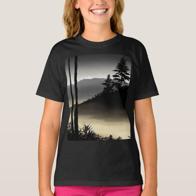 T-shirt de base pour enfants avec Gras noir & blan (Devant)