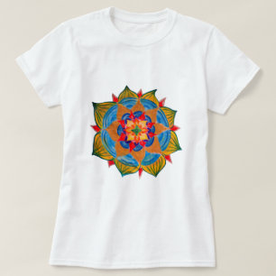 T-shirt de base pour femmes Mandala, blanc