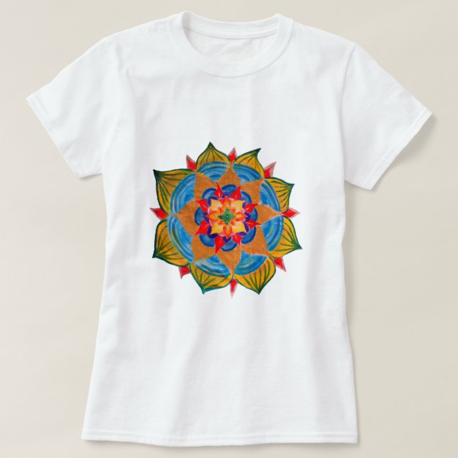 T-shirt de base pour femmes Mandala, blanc (Design devant)