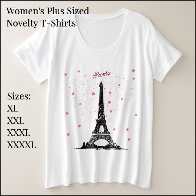 T-Shirt de base pour femmes plus de taille Paris (Créateur téléchargé)
