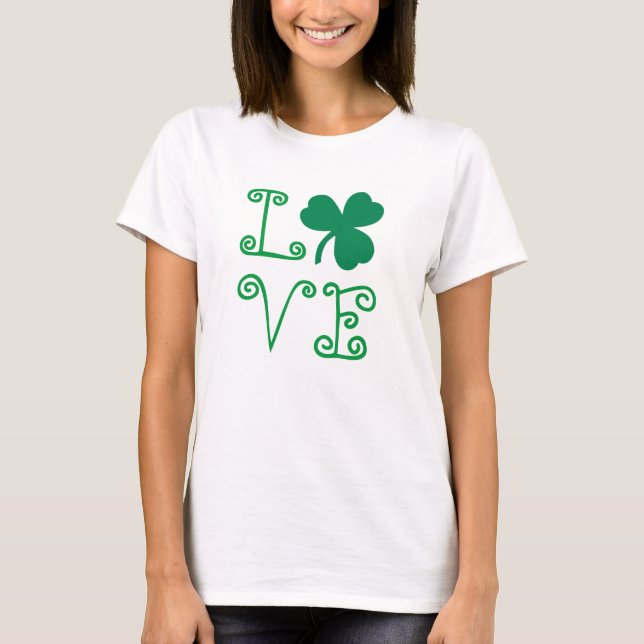 T-shirt de base pour femmes Shamrocks LOVE (Devant)