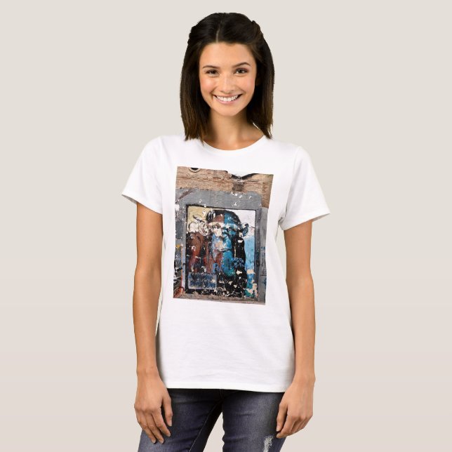 T-shirt de base pour femmes singes, blanc (Devant entier)