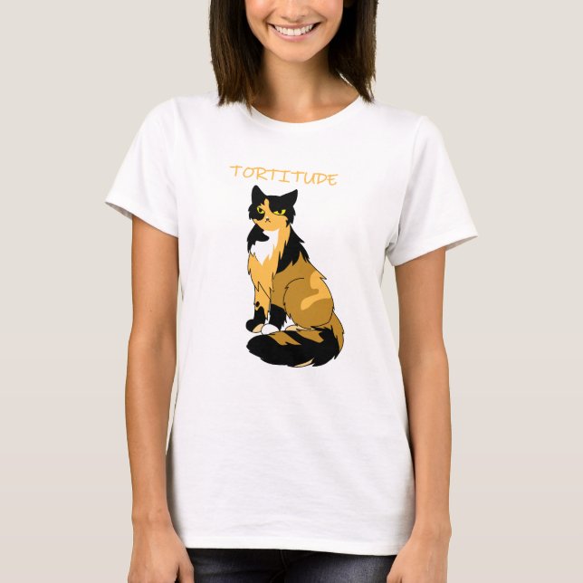 T-shirt de base pour femmes Tortie Cat "Tortitude" (Devant)