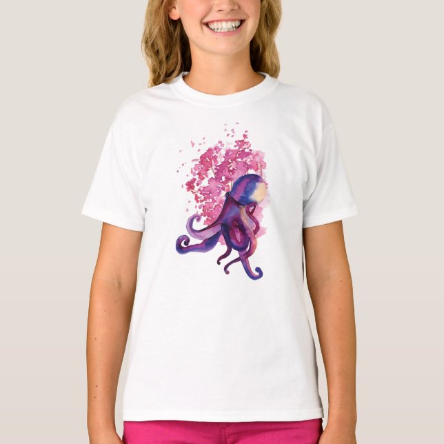 T-shirt de base pour fille - Octopus (Devant)