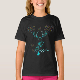 T-shirt de base pour filles à dégradé géométrique 