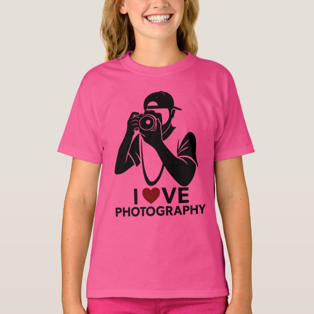 T-shirt de base pour filles avec un design de cœur (Devant)