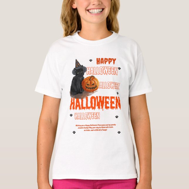 T-shirt de base pour filles Halloween IMPRIMER (Devant)
