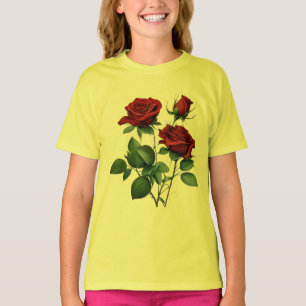 T-shirt de base pour filles Red Rose