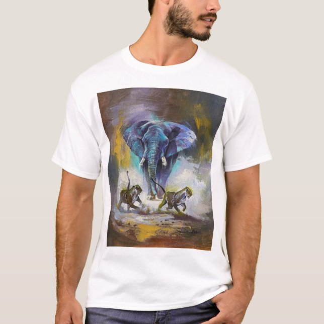 T-shirt de base pour hommes avec Animaux Design (Devant)