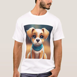 T-shirt de base pour hommes avec chiot imprimé