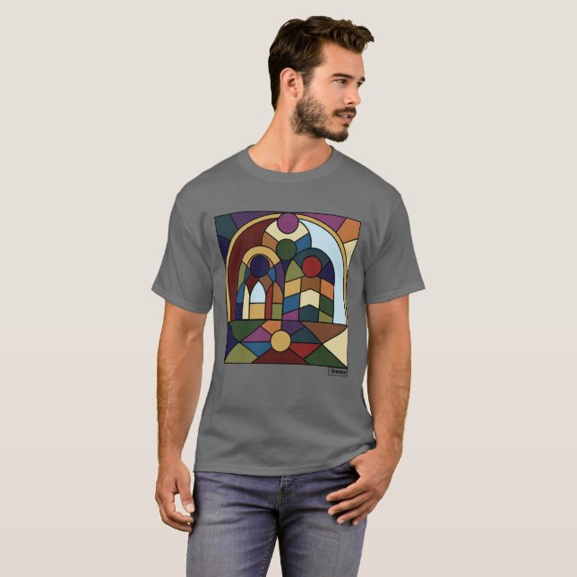 T-shirt de base pour hommes avec colorblock (Devant entier)