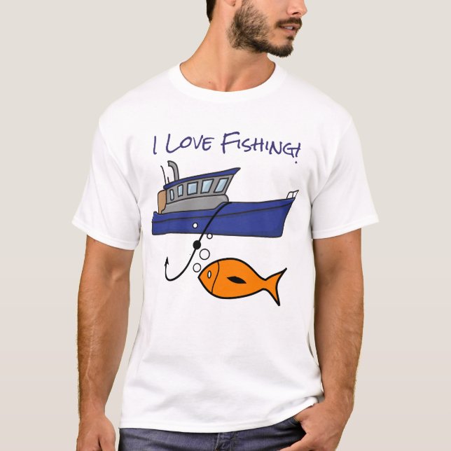 T-shirt de base pour hommes de pêche en bateau (Devant)