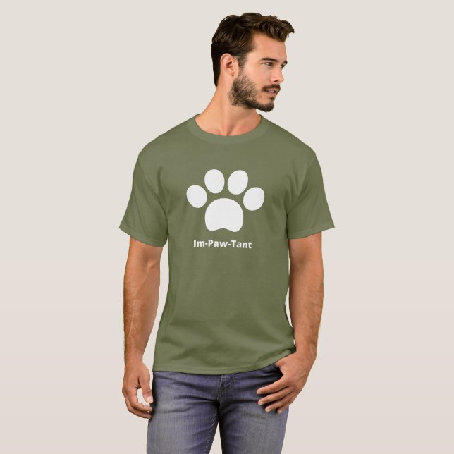 T-shirt de base pour hommes Im-Paw-Tant (Devant entier)