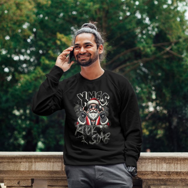 T-shirt de base pour hommes Santa Claus Rock Star  (Créateur téléchargé)