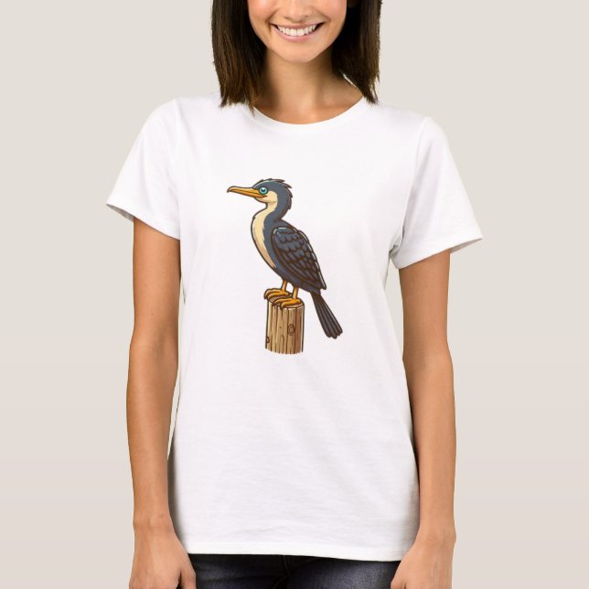 T-shirt de base pour les femmes d'oiseaux cormoran (Devant)