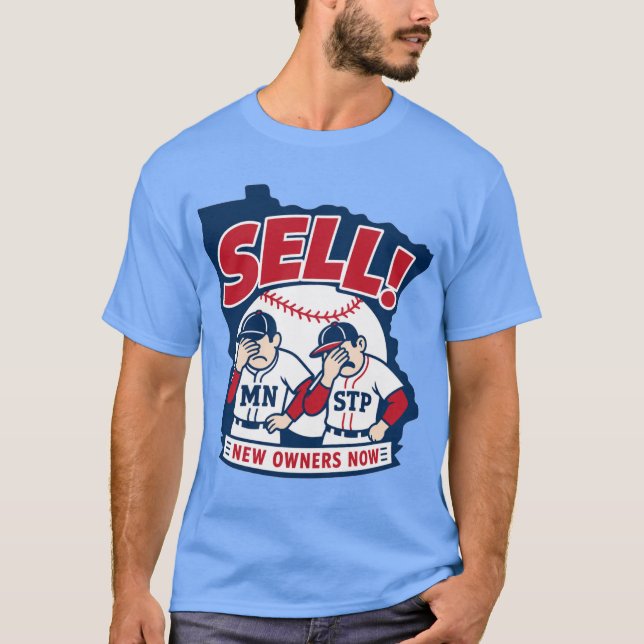 T-shirt de baseball avec un design « Vendez aux no (Devant)