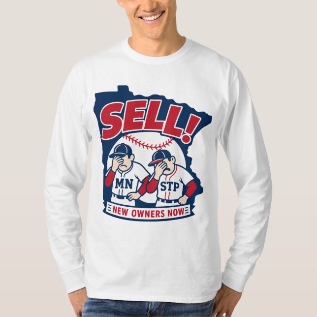 T-shirt de baseball avec un design « Vendez aux no (Devant)