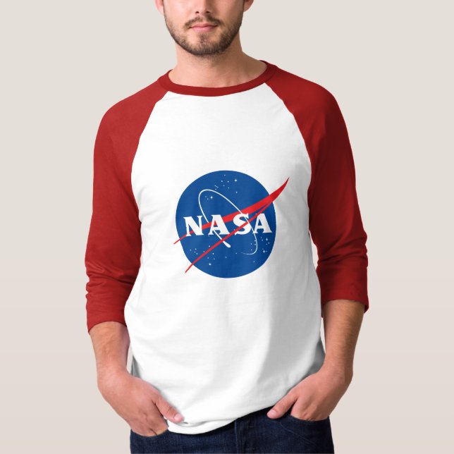 T-shirt de baseball de la NASA (Mars Red Trim) (Devant)