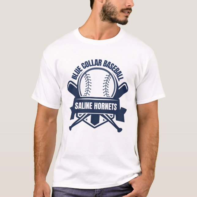T-Shirt de baseball de Saline High School (Devant)