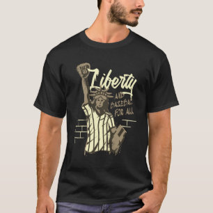 T-shirt de baseball de statue de la Liberté