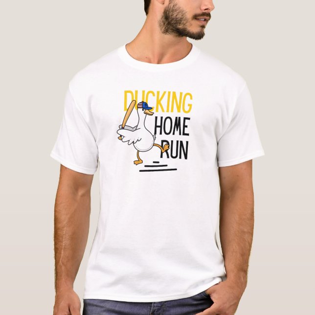 T-shirt de baseball drôle de canard (Devant)