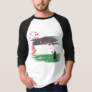T-Shirt de baseball Espoir et Amour Palestinien -