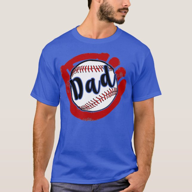 T-shirt de baseball Papa pour Baseball Softball Ma (Devant)