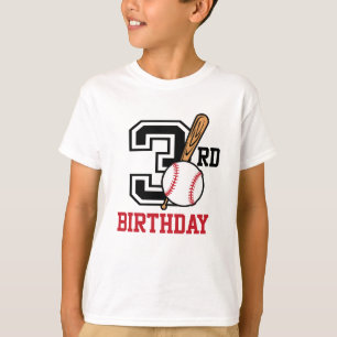 T-shirt de baseball personnalisé 3e anniversaire
