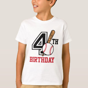 T-shirt de baseball personnalisé 4e anniversaire