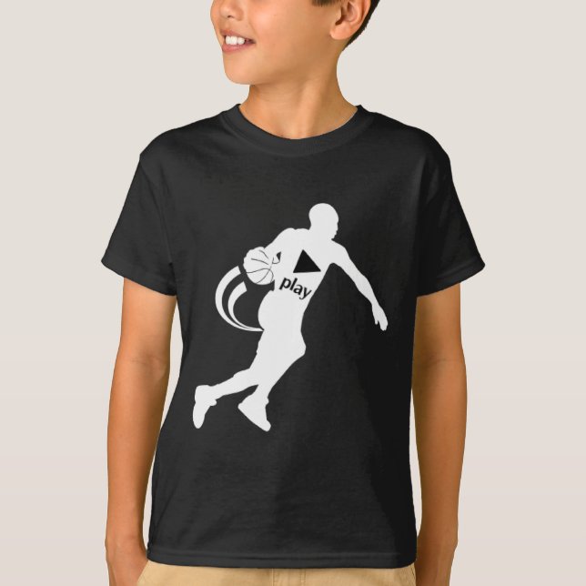 T-SHIRT DE BASKET-BALL DE JEU DE POUSSÉE D'ENFANTS (Devant)