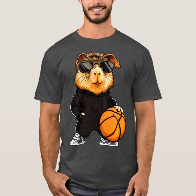 T-Shirt de basketball avec cochon d'Inde (Devant)
