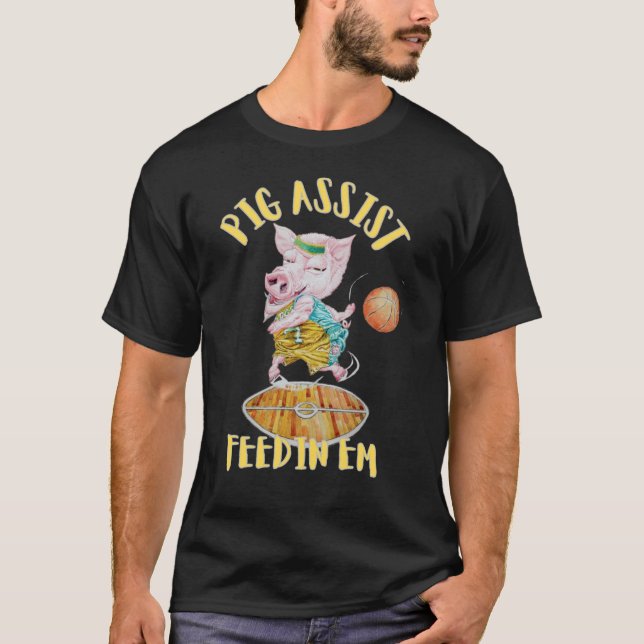 T-SHIRT DE BASKETBALL D'ASSISTANCE PIG (Devant)