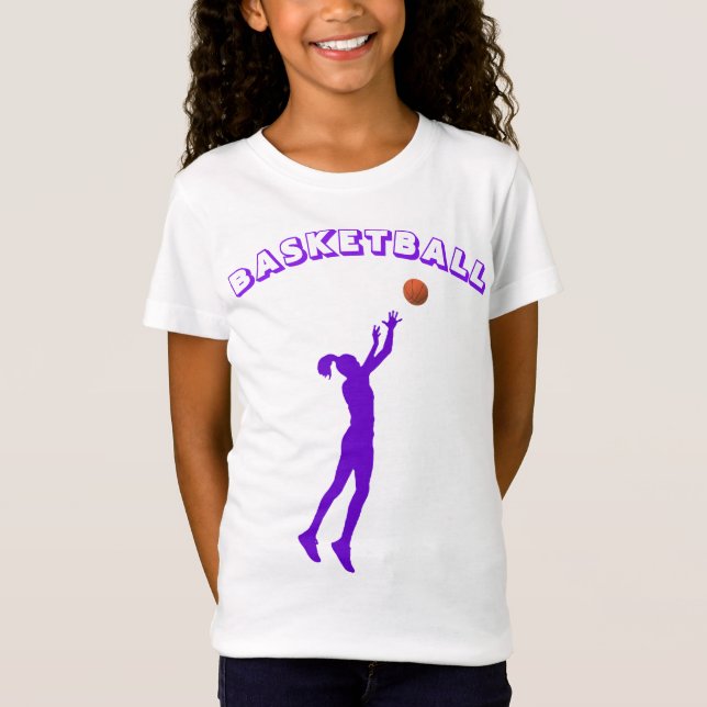 T-shirt de basketball violet Police & Girl (Devant)