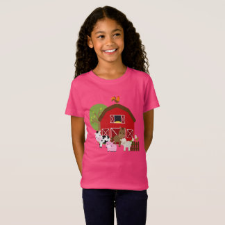 T-shirt de basse-cour de ferme de filles