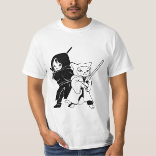 T-shirt de bataille à l'épée lumineuse de chats ni