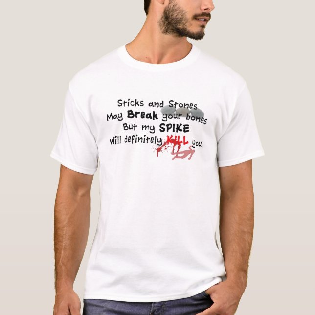T-shirt de bâtons et de pierres de volleyball (Devant)