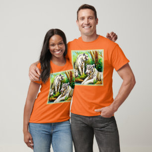 T-shirt De Beaux Tigres Blancs Dans La Jungle. Commandez d