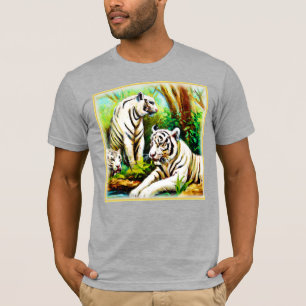 T-shirt De Beaux Tigres Blancs Dans La Jungle. Commandez d