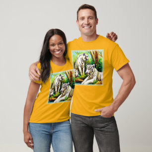 T-shirt De Beaux Tigres Blancs Dans La Jungle. Commandez d